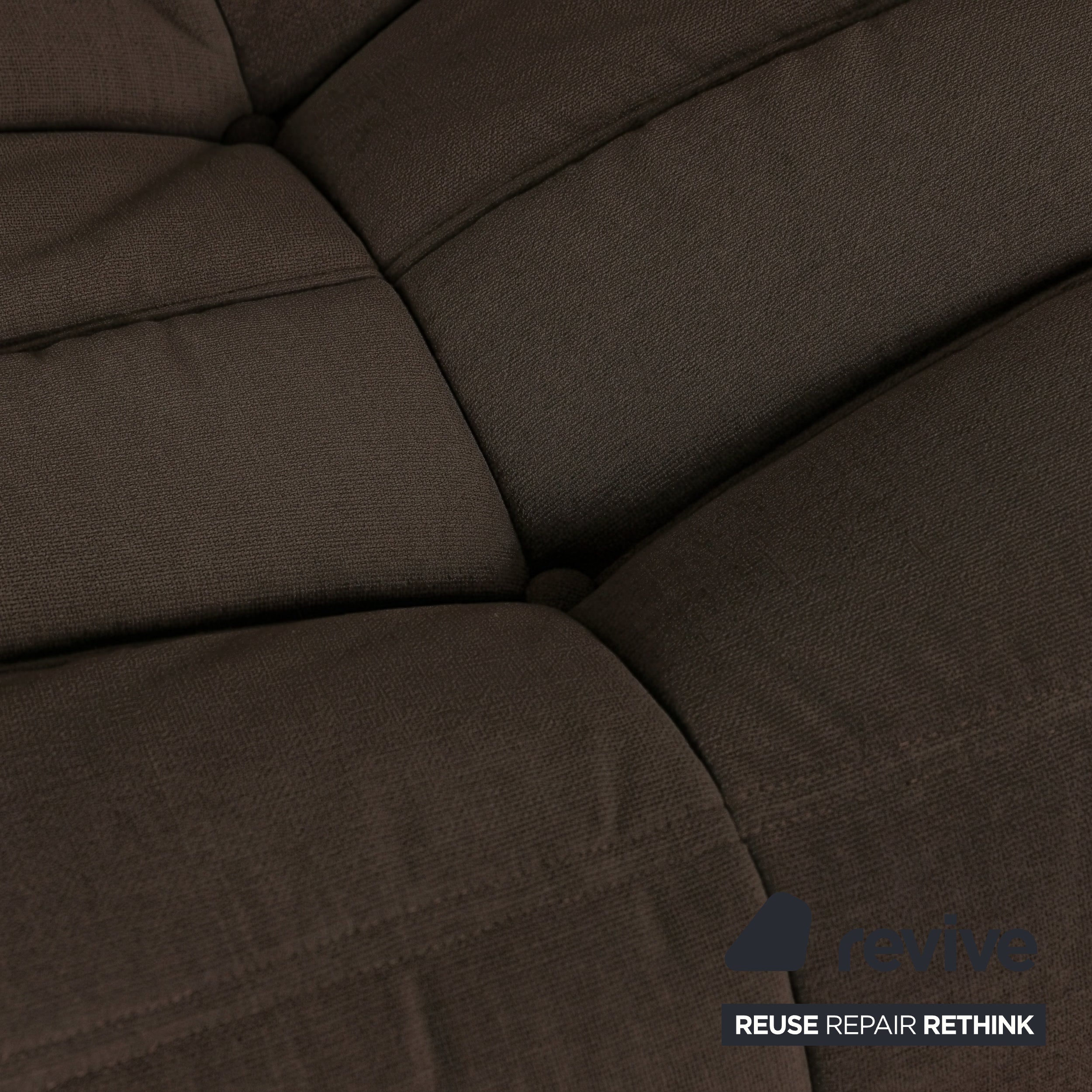 Ligne Roset Togo Dreisitzer Sofa Couch Stoff Dunkelbraun Espresso Neubezug