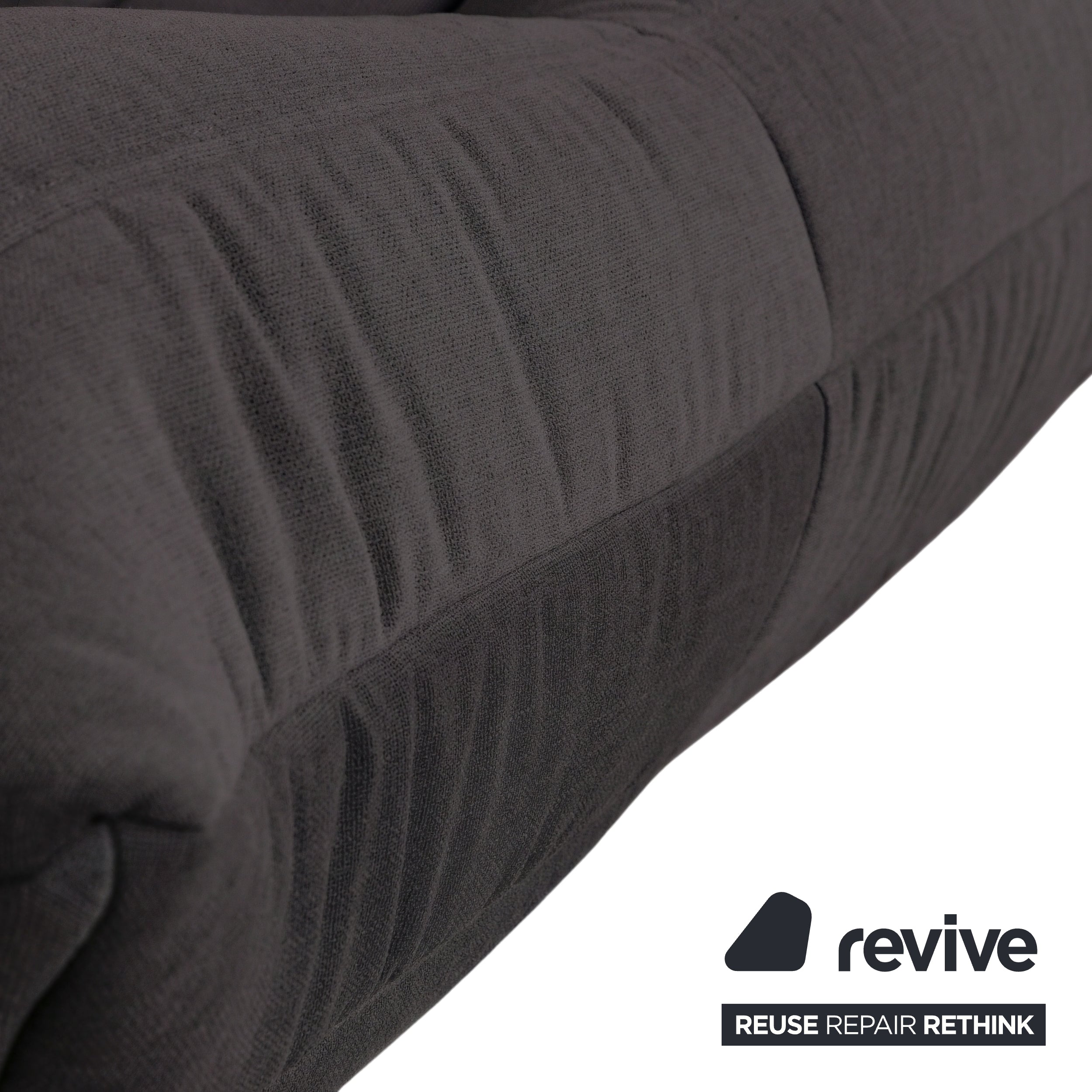 Ligne Roset Togo Dreisitzer Sofa Couch Stoff Dunkelgrau Neubezug