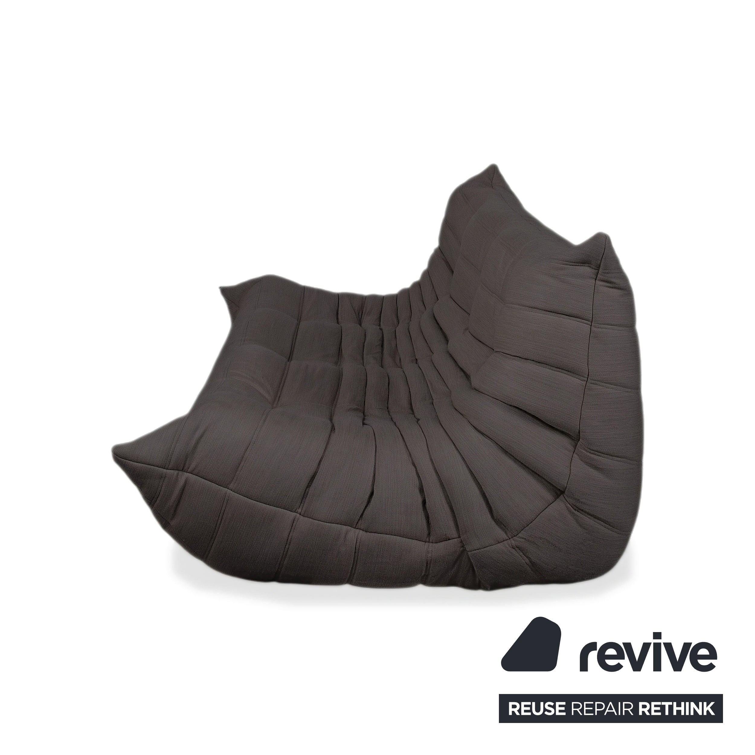 Ligne Roset Togo Dreisitzer Sofa Couch Stoff Dunkelgrau Neubezug
