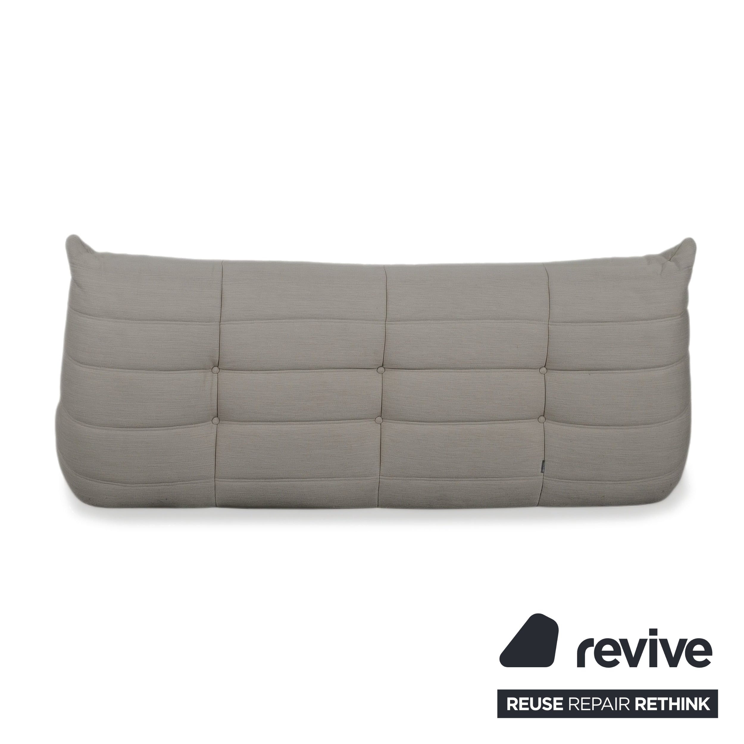 Ligne Roset Togo Dreisitzer Sofa Couch Stoff Grau Neubezug