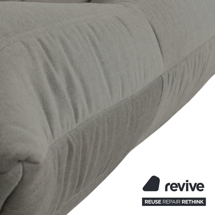 Ligne Roset Togo Canapé trois places en tissu gris beige, retapissé