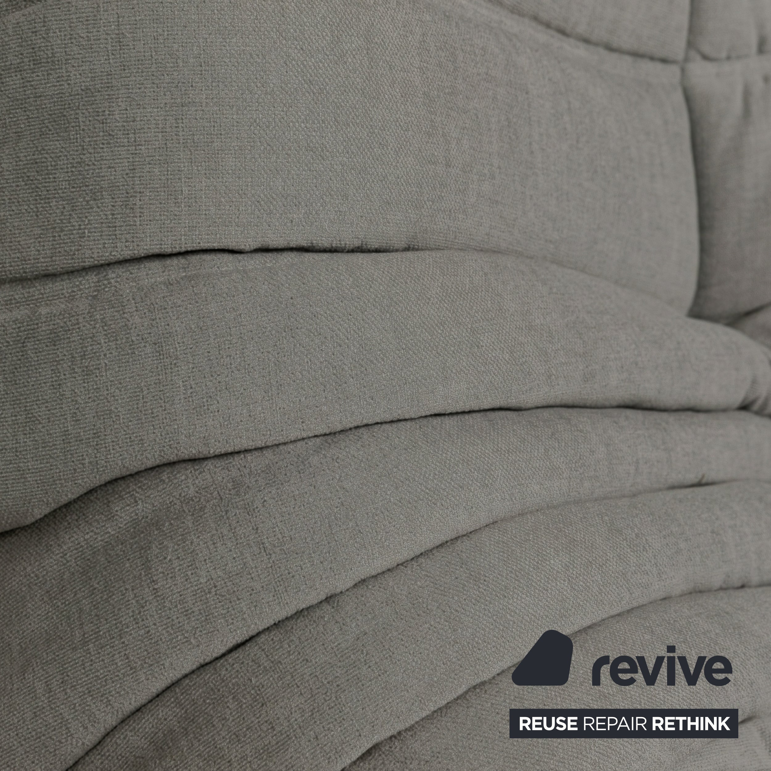 Ligne Roset Togo Dreisitzer Sofa Couch Stoff Grau Neubezug