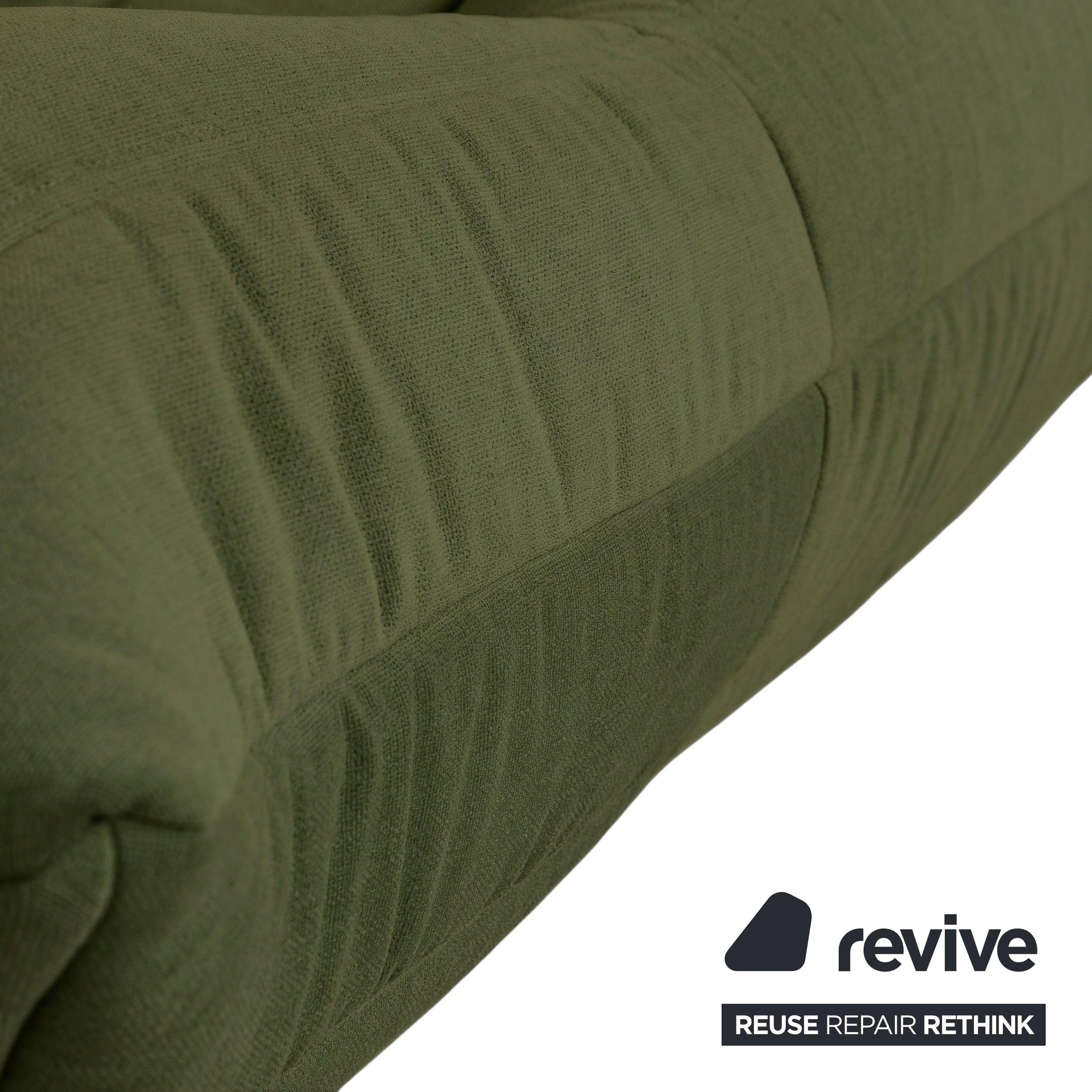 Ligne Roset Togo Dreisitzer Sofa Couch Stoff Grün Khaki Bordeaux Neubezug