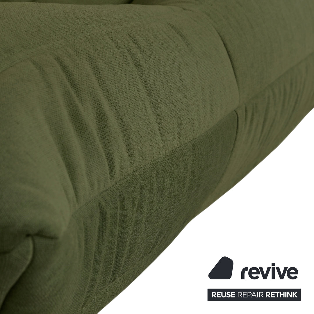 Ligne Roset Togo Dreisitzer Sofa Couch Stoff Grün Khaki Bordeaux Neubezug