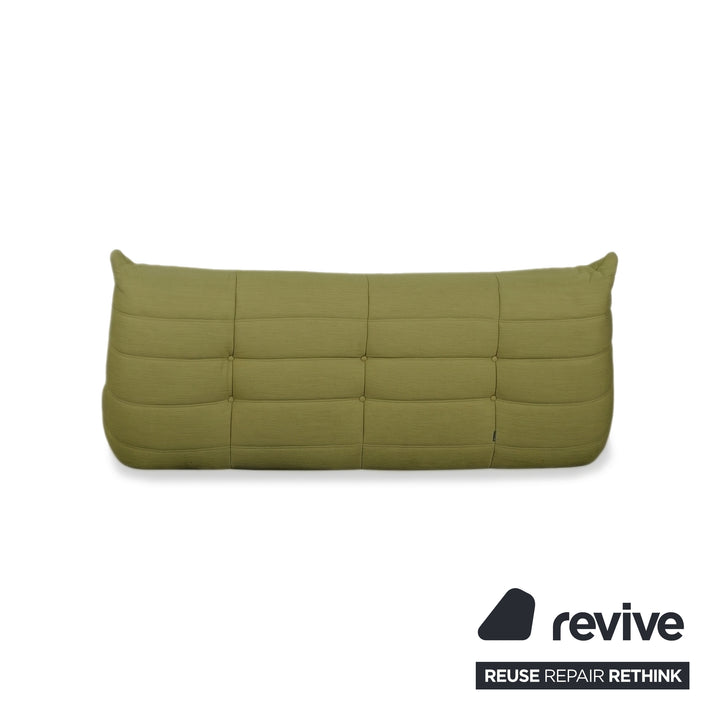 Ligne Roset Togo Three-Seater Sofa Couch Fabric Green Olive New Upholstery