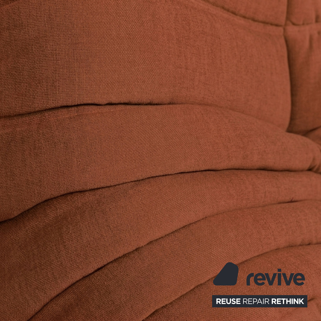 Ligne Roset Togo Dreisitzer Sofa Couch Stoff Orange Braun Neubezug
