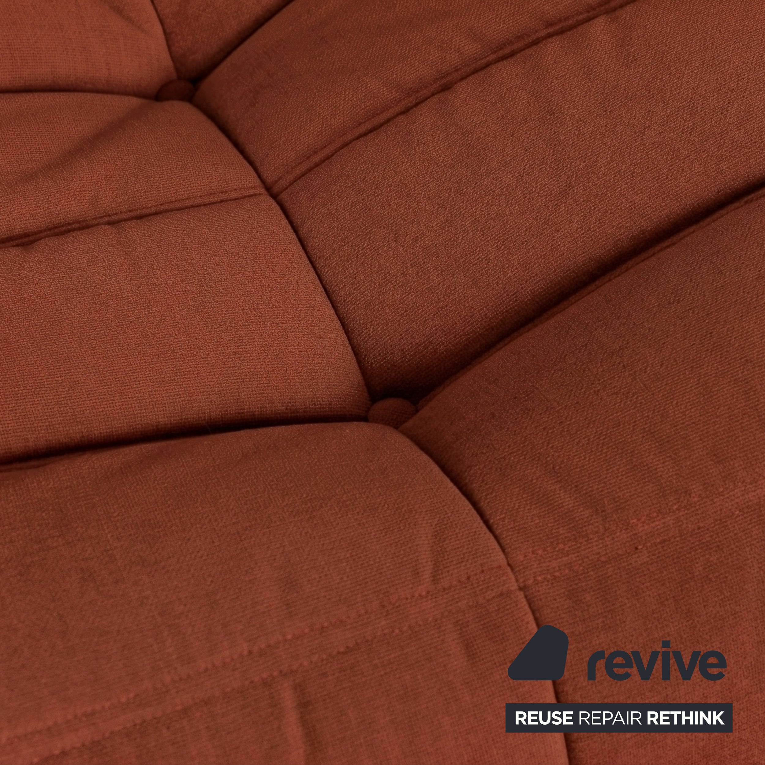 Ligne Roset Togo Dreisitzer Sofa Couch Stoff Orange Braun Neubezug