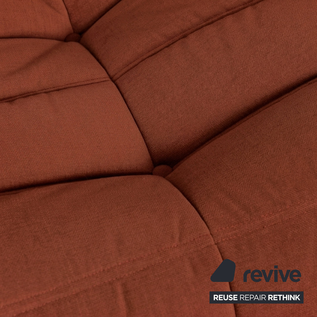 Ligne Roset Togo Dreisitzer Sofa Couch Stoff Orange Braun Neubezug