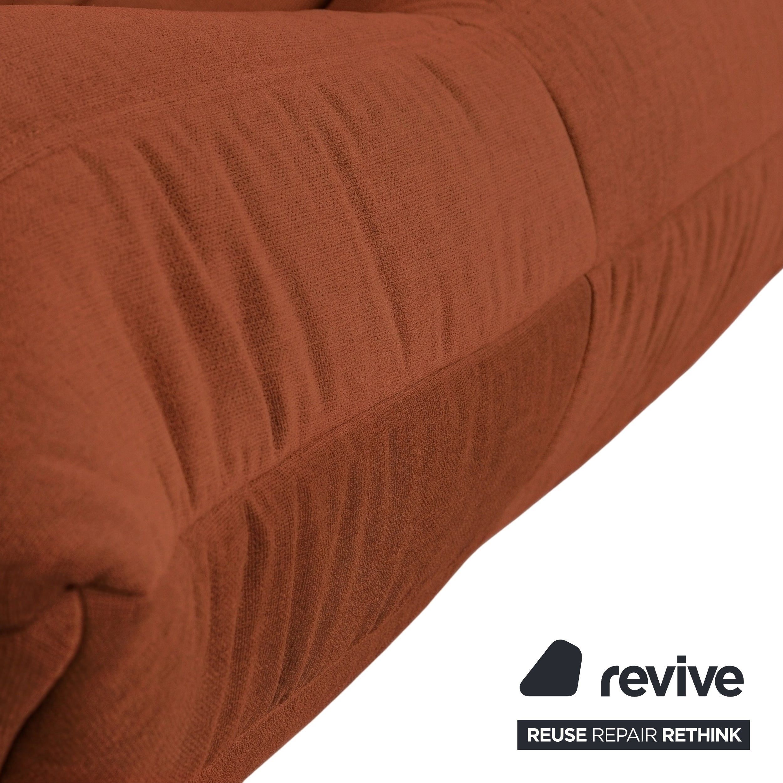 Ligne Roset Togo Dreisitzer Sofa Couch Stoff Orange Braun Neubezug