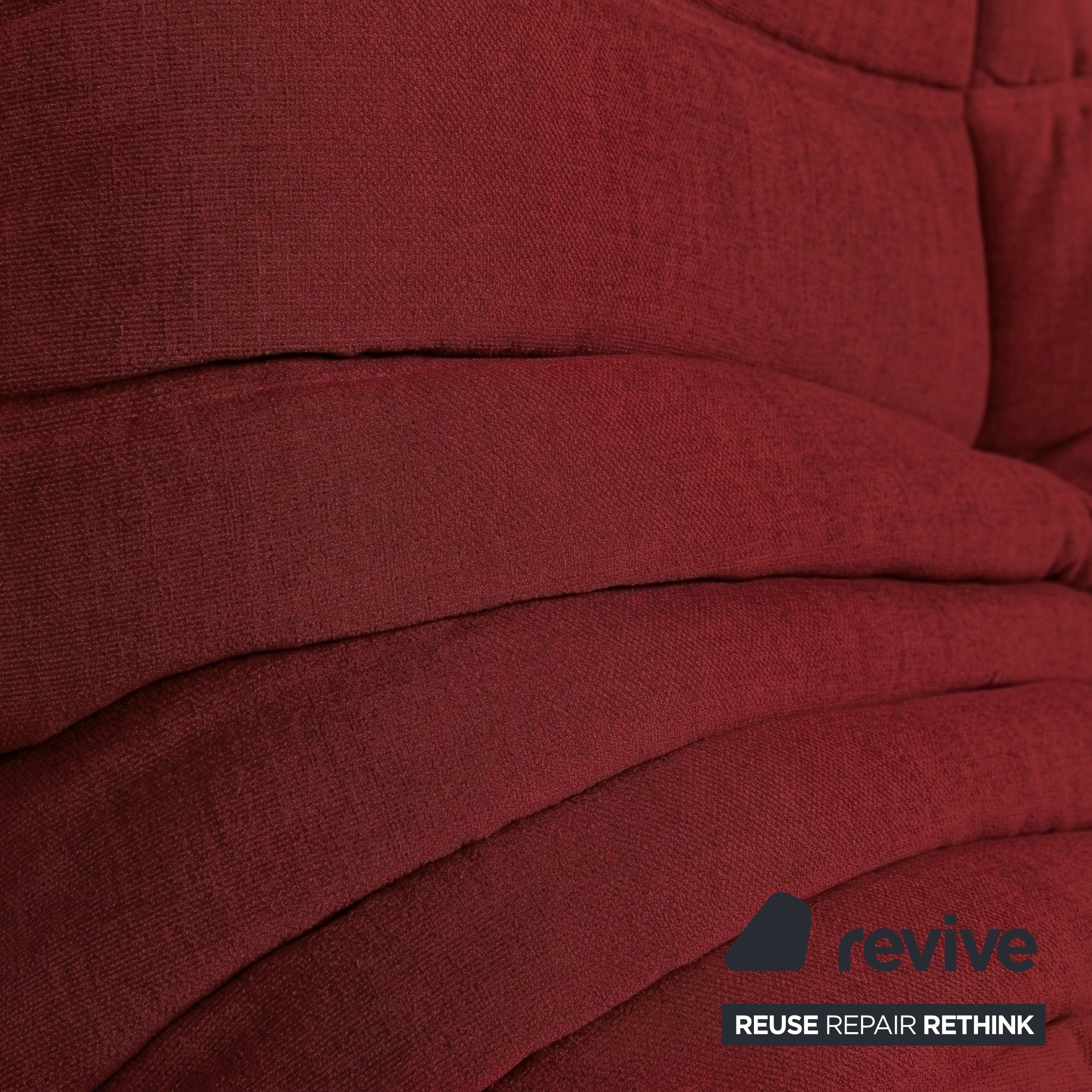 Ligne Roset Togo Dreisitzer Sofa Couch Stoff Rot Bordeaux Neubezug