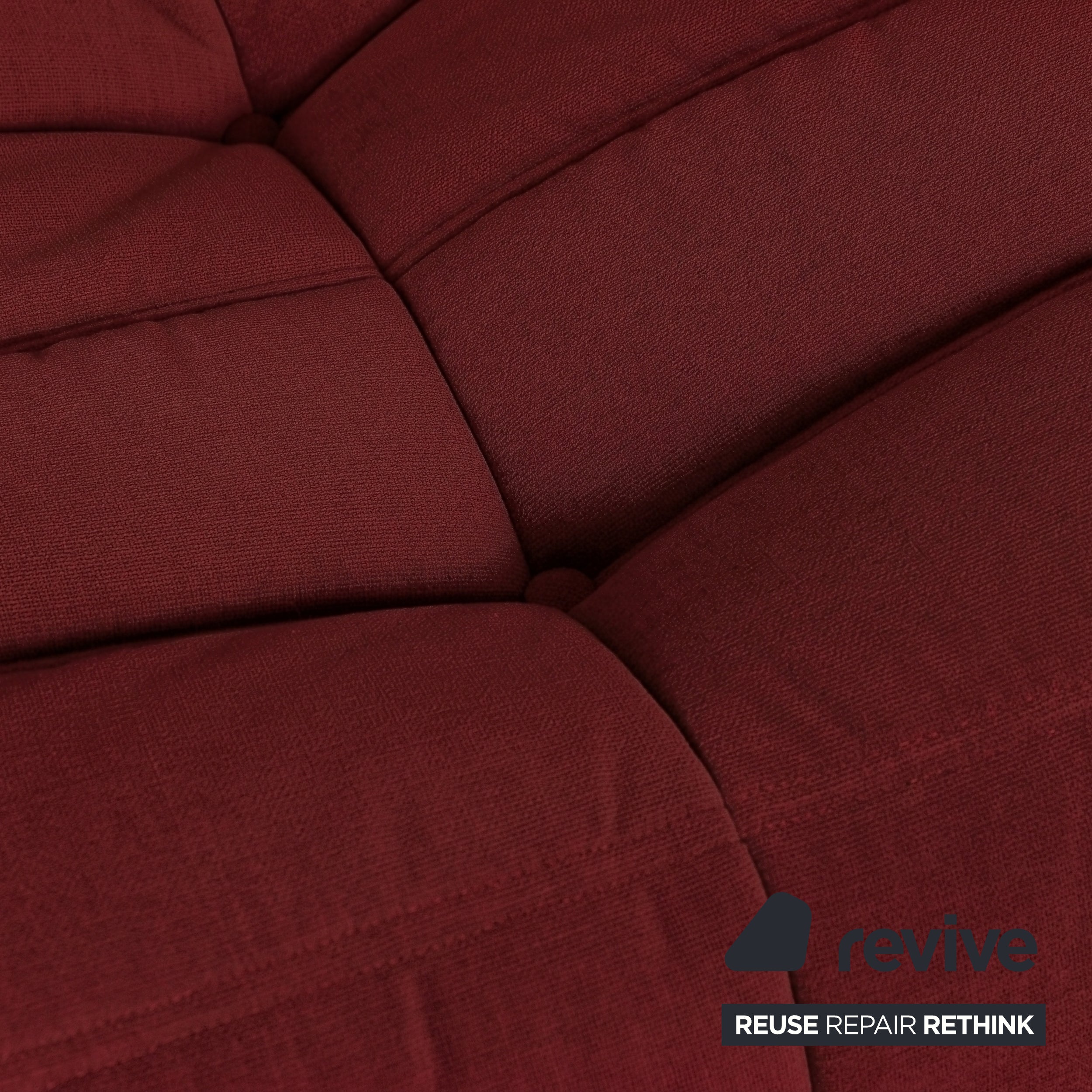 Ligne Roset Togo Dreisitzer Sofa Couch Stoff Rot Bordeaux Neubezug