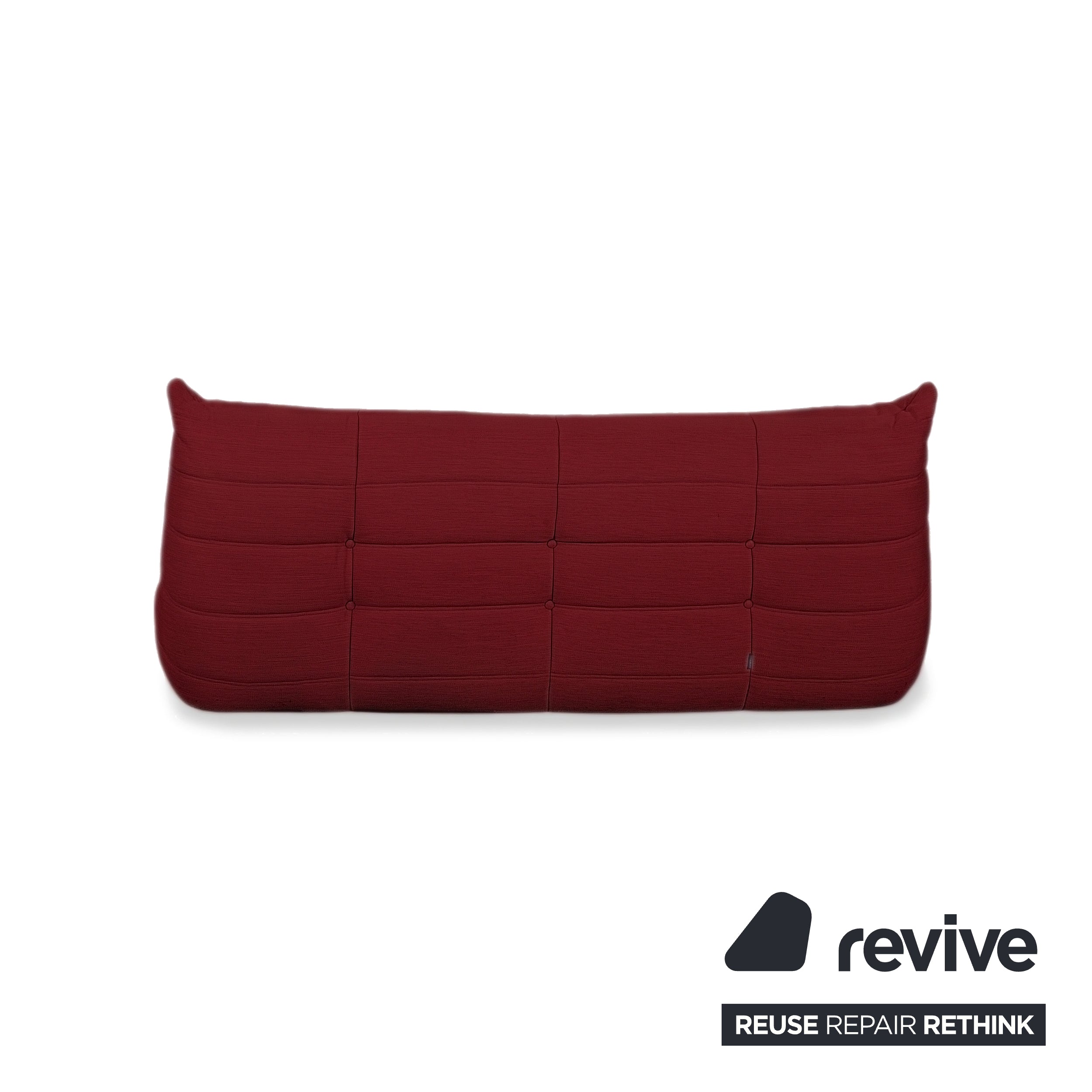 Ligne Roset Togo Dreisitzer Sofa Couch Stoff Rot Bordeaux Neubezug