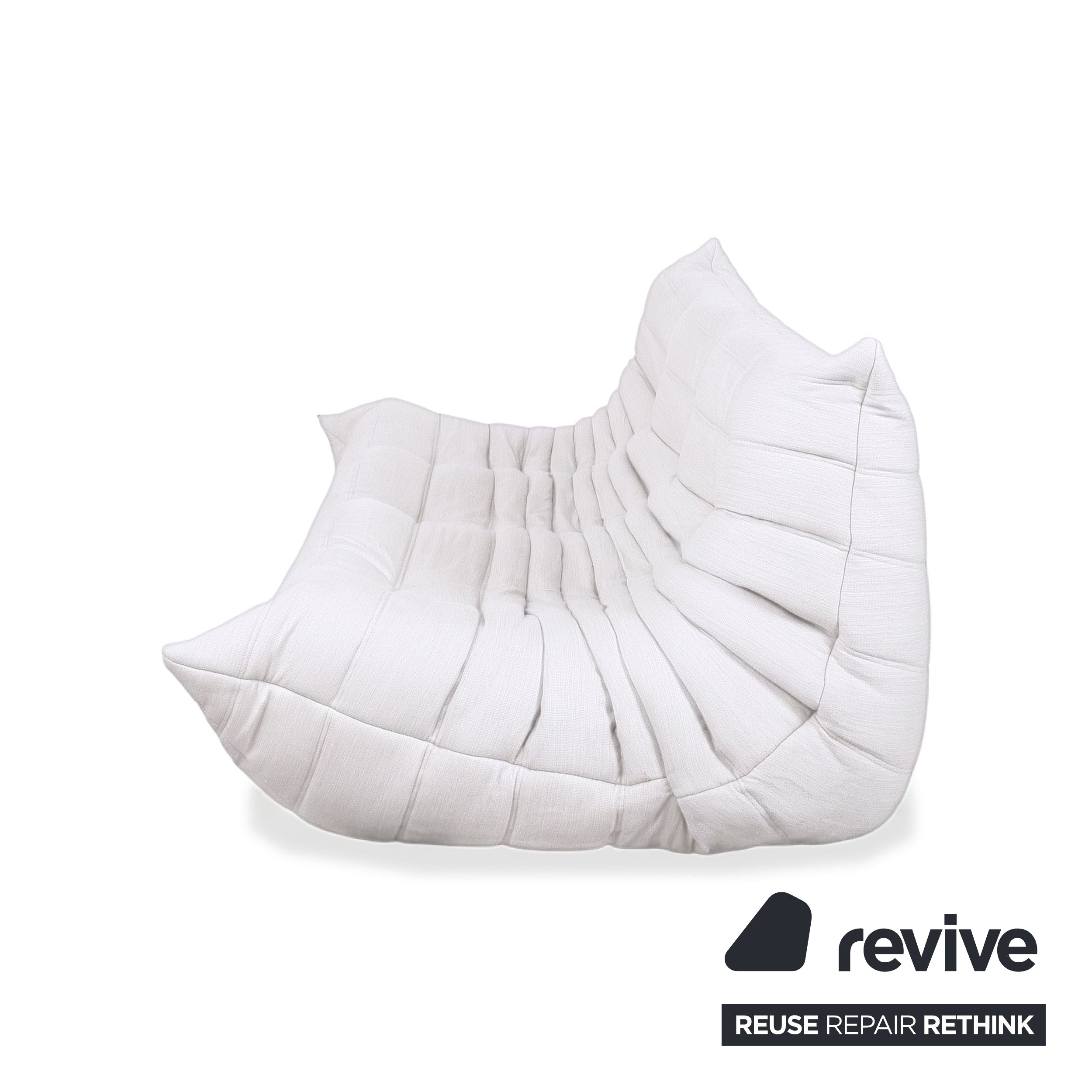 Ligne Roset Togo Three-Seater Sofa Couch White Fabric New Upholstery