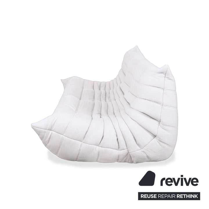 Ligne Roset Togo Three-Seater Sofa Couch White Fabric New Upholstery
