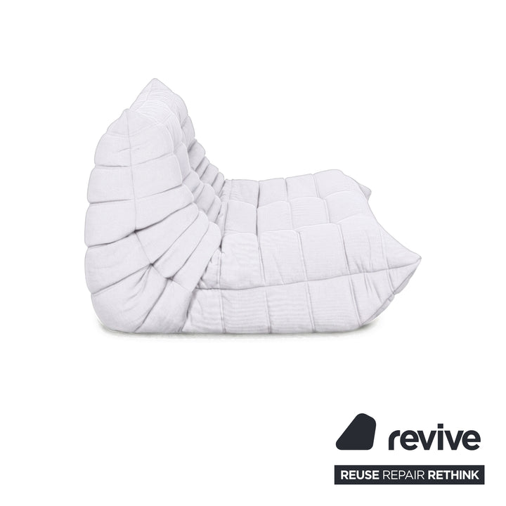Ligne Roset Togo canapé trois places tissu blanc nouvelle housse