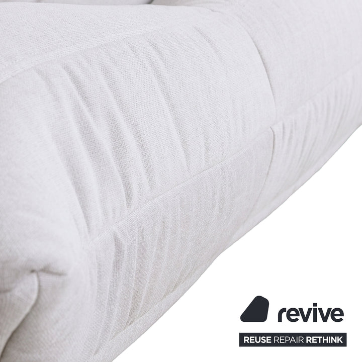 Ligne Roset Togo Three-Seater Sofa Couch White Fabric New Upholstery