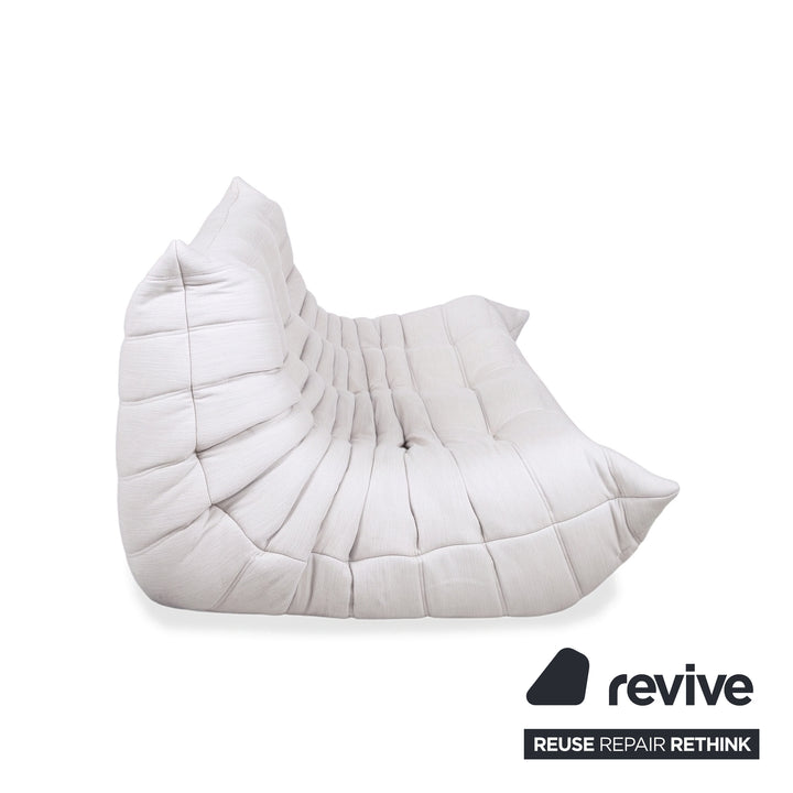 Ligne Roset Togo Three-Seater Sofa Couch White Fabric New Upholstery