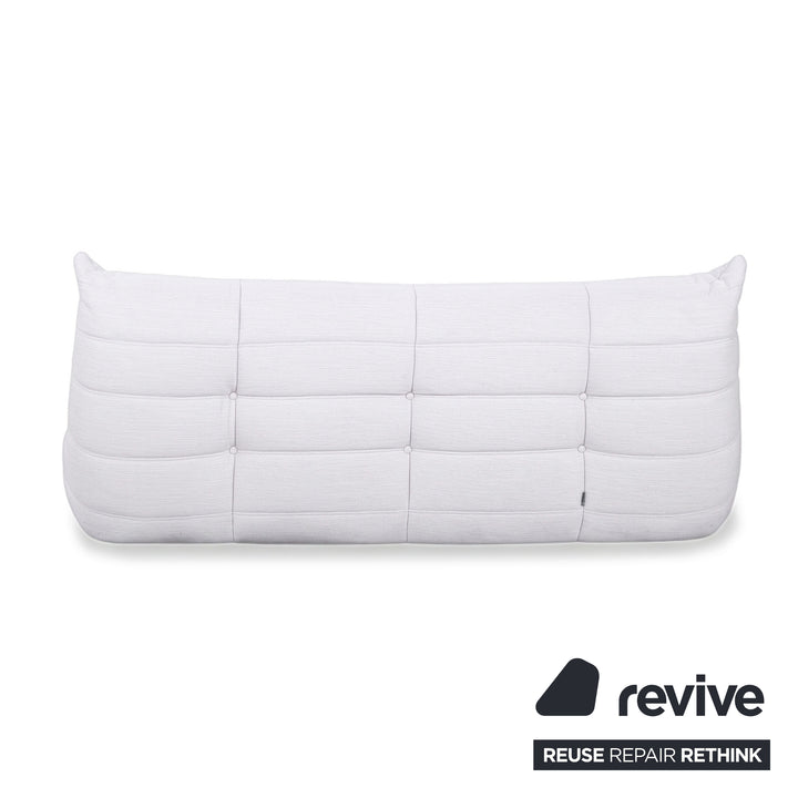 Ligne Roset Togo Three-Seater Sofa Couch White Fabric New Upholstery