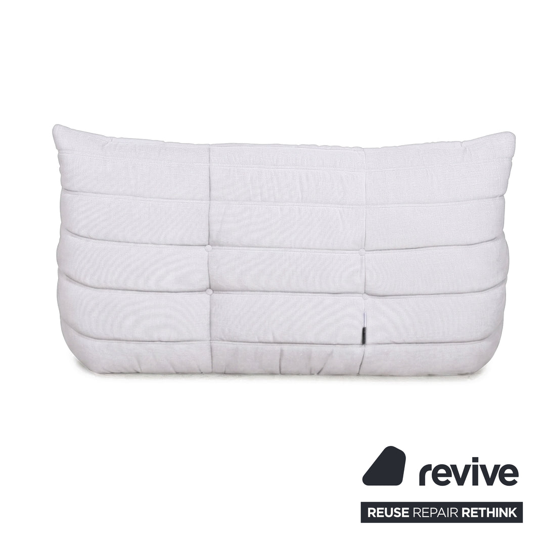 Ligne Roset Togo canapé trois places tissu blanc nouvelle housse