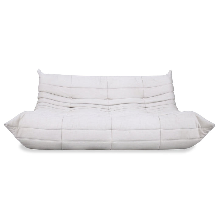 Ligne Roset Togo Three-Seater Sofa Couch White Fabric New Upholstery
