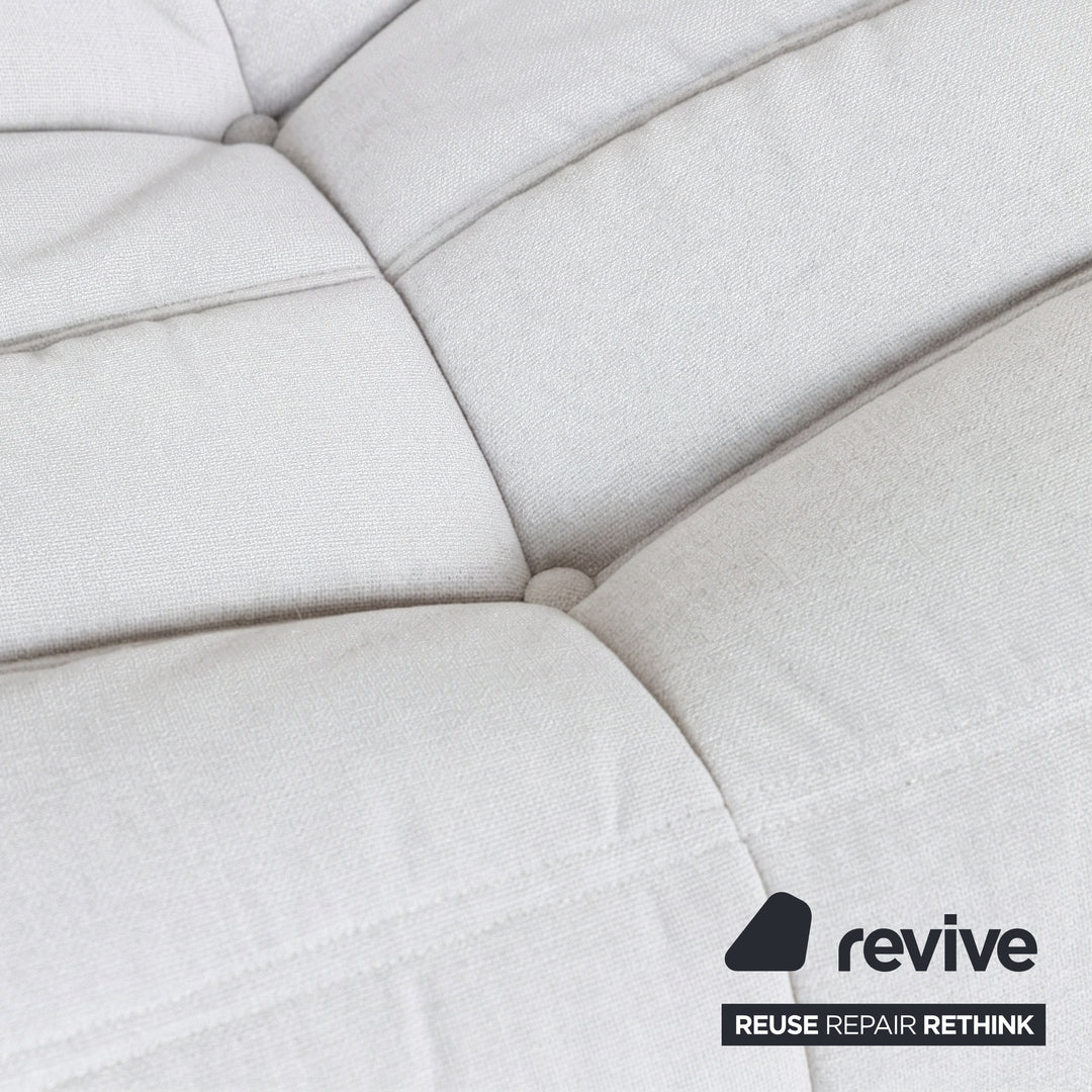 Ligne Roset Togo Three-Seater Sofa Couch White Fabric New Upholstery