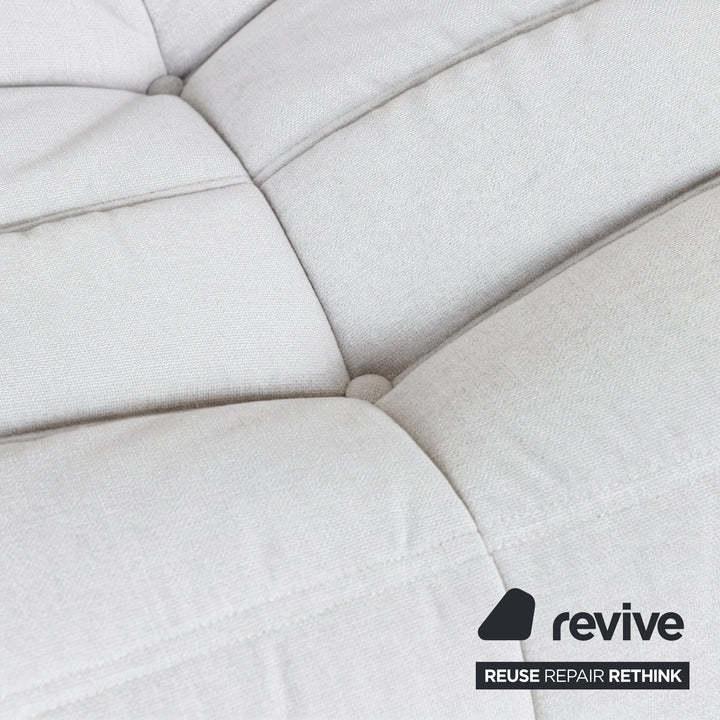Ligne Roset Togo Three-Seater Sofa Couch White Fabric New Upholstery