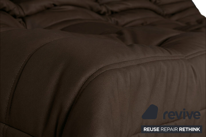 Ligne Roset Togo Dreisitzer Sofa Stoff Braun Dunkelbraun Couch Neubezug
