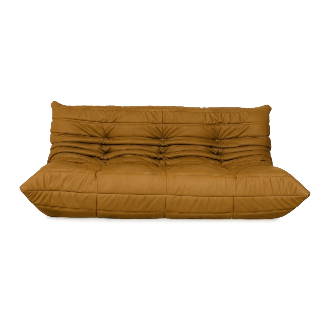 Ligne Roset Togo Dreisitzer Sofa Couch Stoff Senfgelb Neubezug