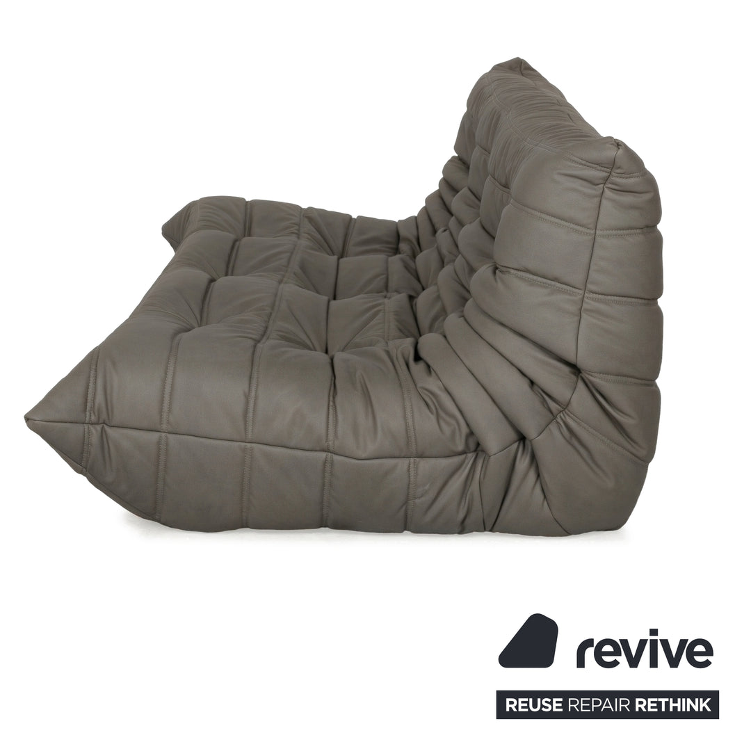 Ligne Roset Togo Dreisitzer Sofa Stoff Grau Couch Neubezug MALOU 176