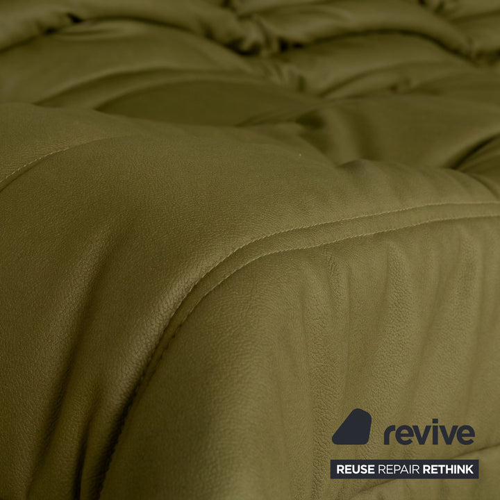 Ligne Roset Togo Dreisitzer Sofa Couch Stoff Grün Olive Neubezug