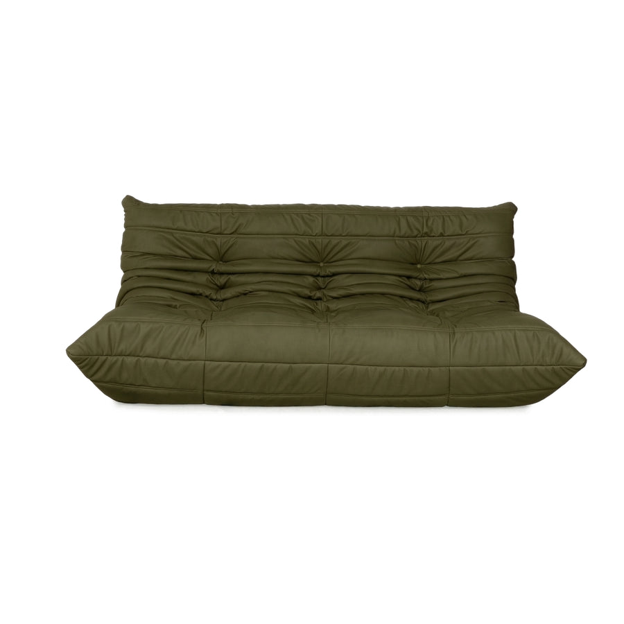 Ligne Roset Togo Dreisitzer Sofa Stoff Khaki Grün Couch Neubezug MALOU 159
