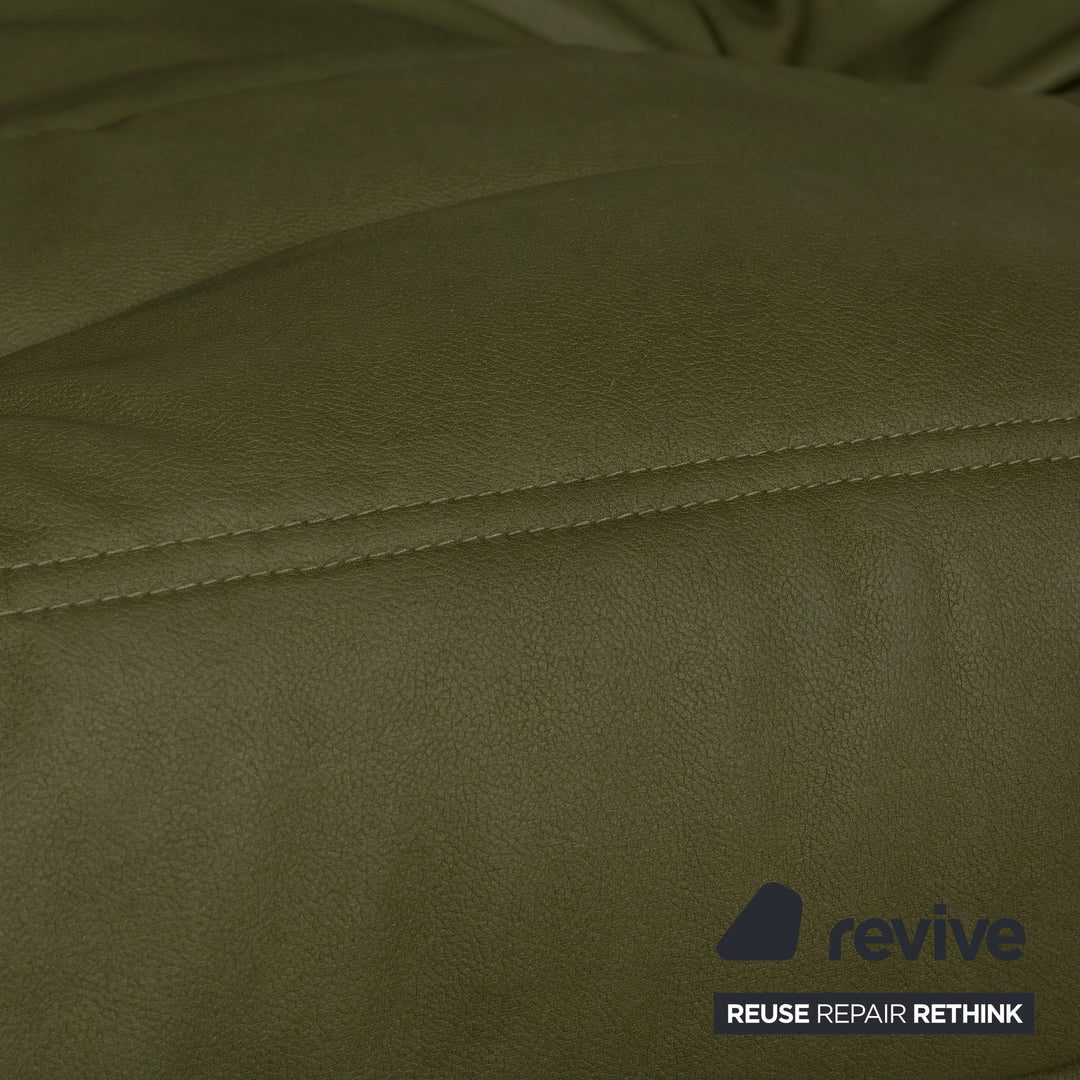 Ligne Roset Togo Dreisitzer Sofa Couch Stoff Grün Khaki Bordeaux Neubezug