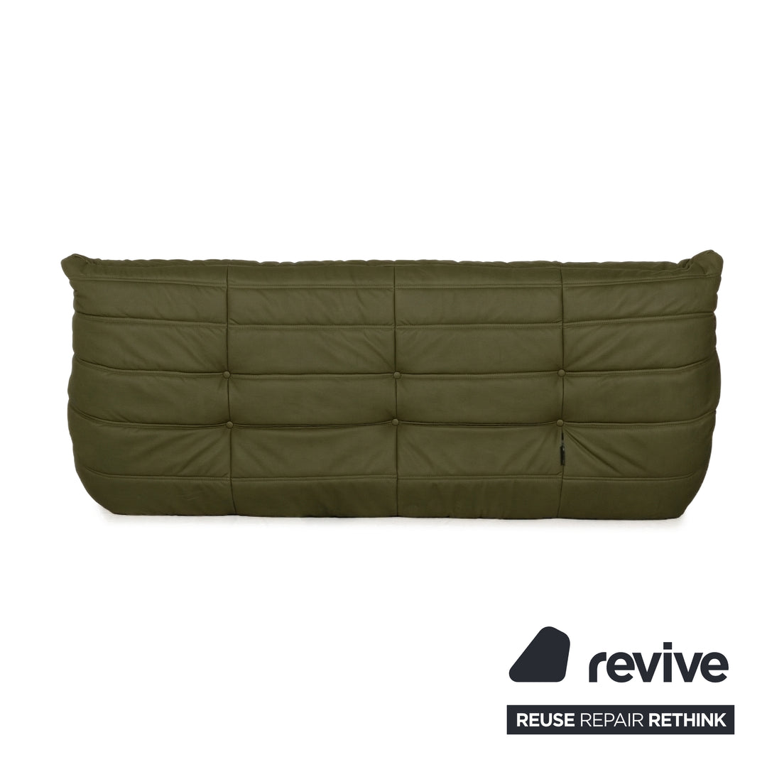 Ligne Roset Togo Dreisitzer Sofa Stoff Khaki Grün Couch Neubezug MALOU 159