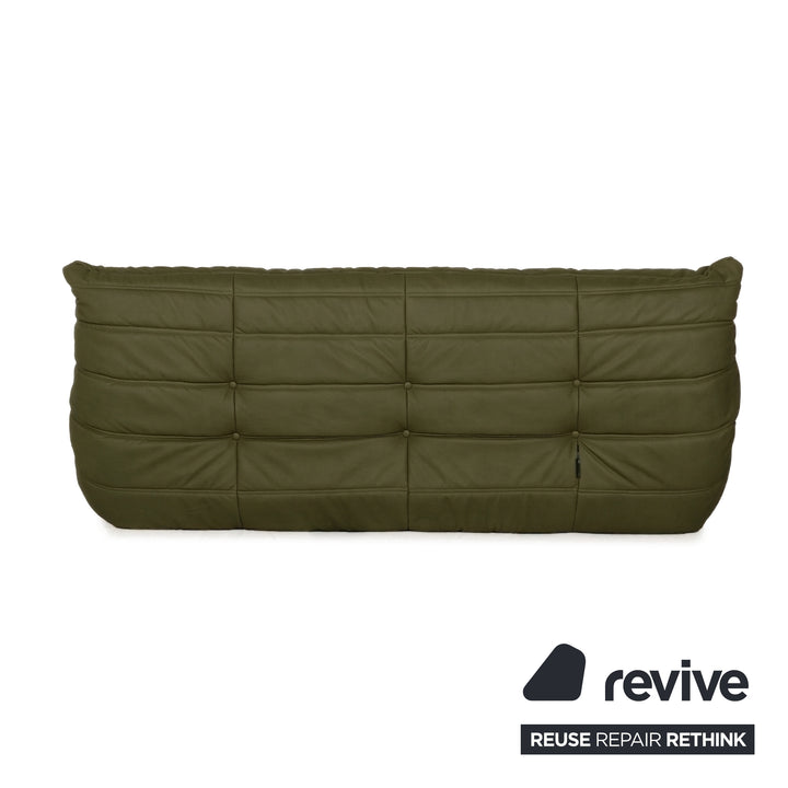 Ligne Roset Togo Dreisitzer Sofa Stoff Khaki Grün Couch Neubezug MALOU 159