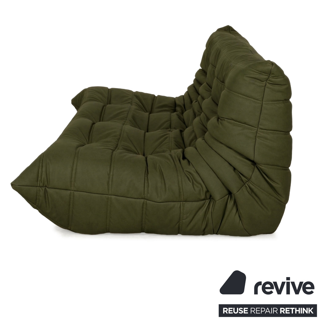 Ligne Roset Togo Dreisitzer Sofa Stoff Khaki Grün Couch Neubezug MALOU 159