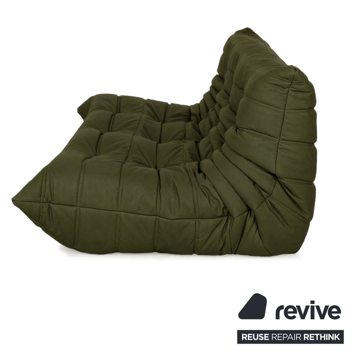 Ligne Roset Togo Dreisitzer Sofa Stoff Khaki Grün Couch Neubezug MALOU 159