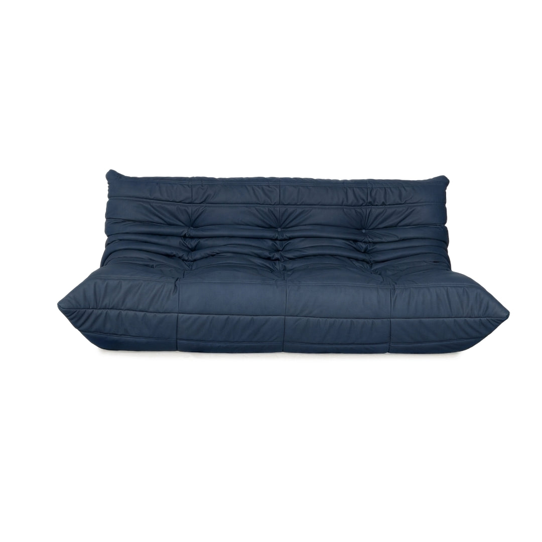 Ligne Roset Togo Dreisitzer Sofa Couch Stoff Blau Petrol Neubezug