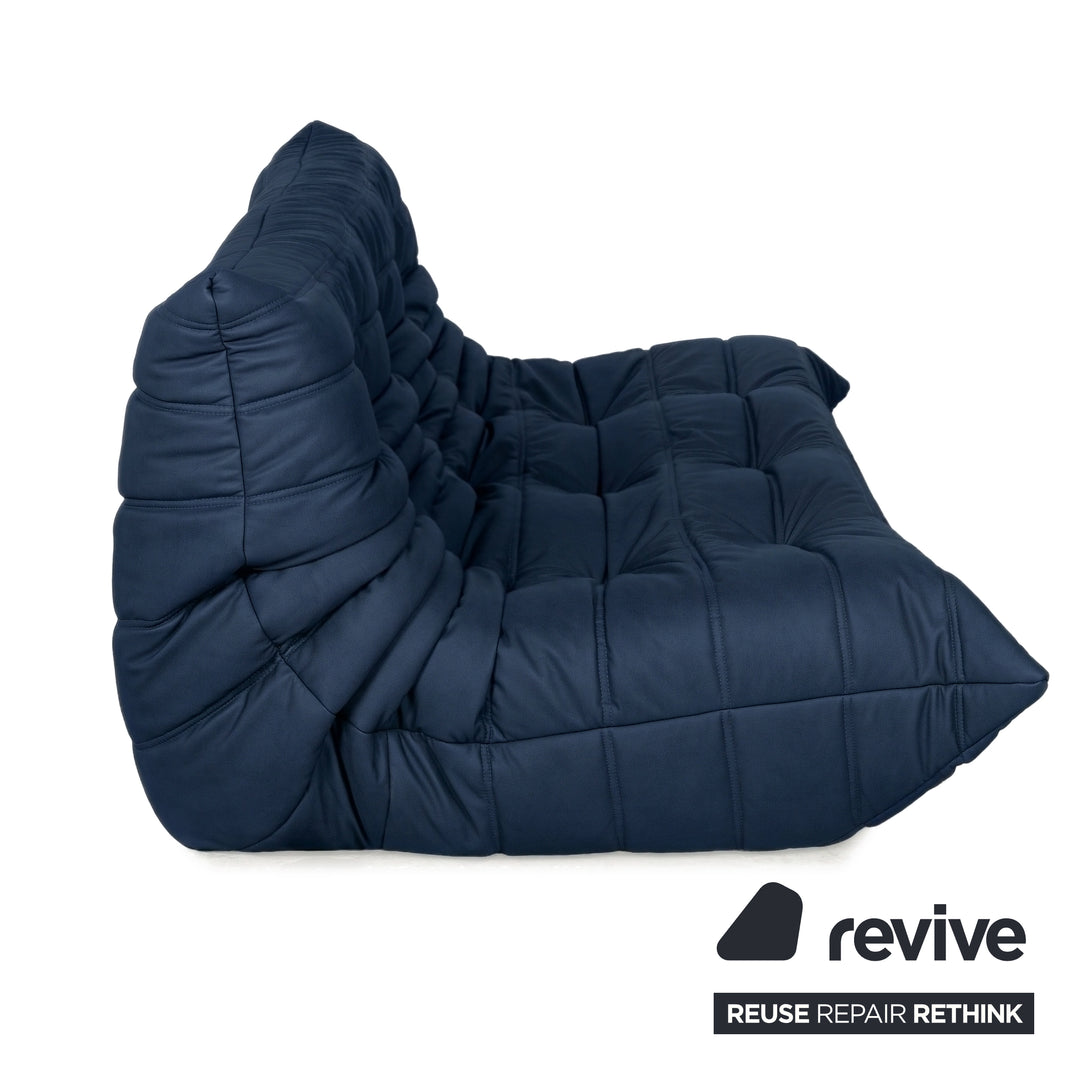 Ligne Roset Togo Dreisitzer Sofa Stoff Königsblau Blau Couch Neubezug MALOU 168
