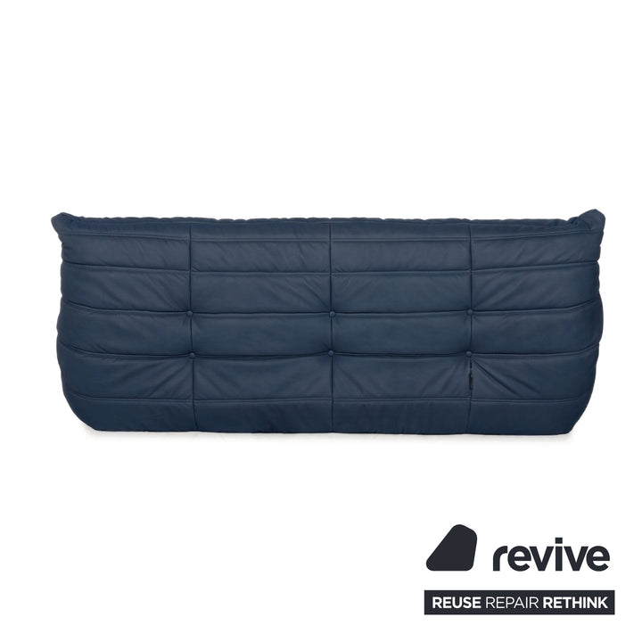 Ligne Roset Togo Dreisitzer Sofa Couch Stoff Blau Petrol Neubezug