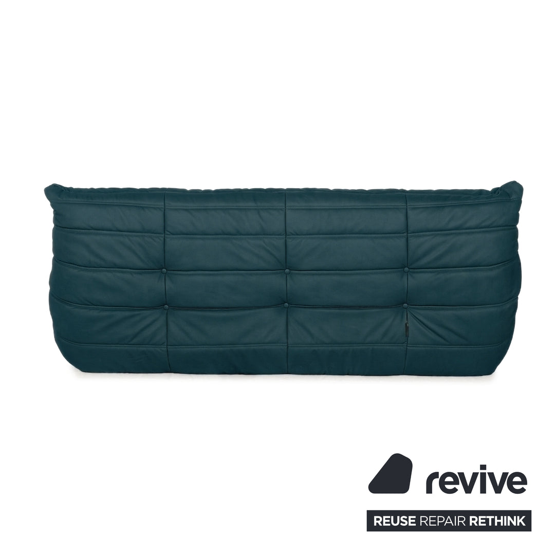Ligne Roset Togo Dreisitzer Sofa Stoff Petrolblau Couch Neubezug MALOU 163