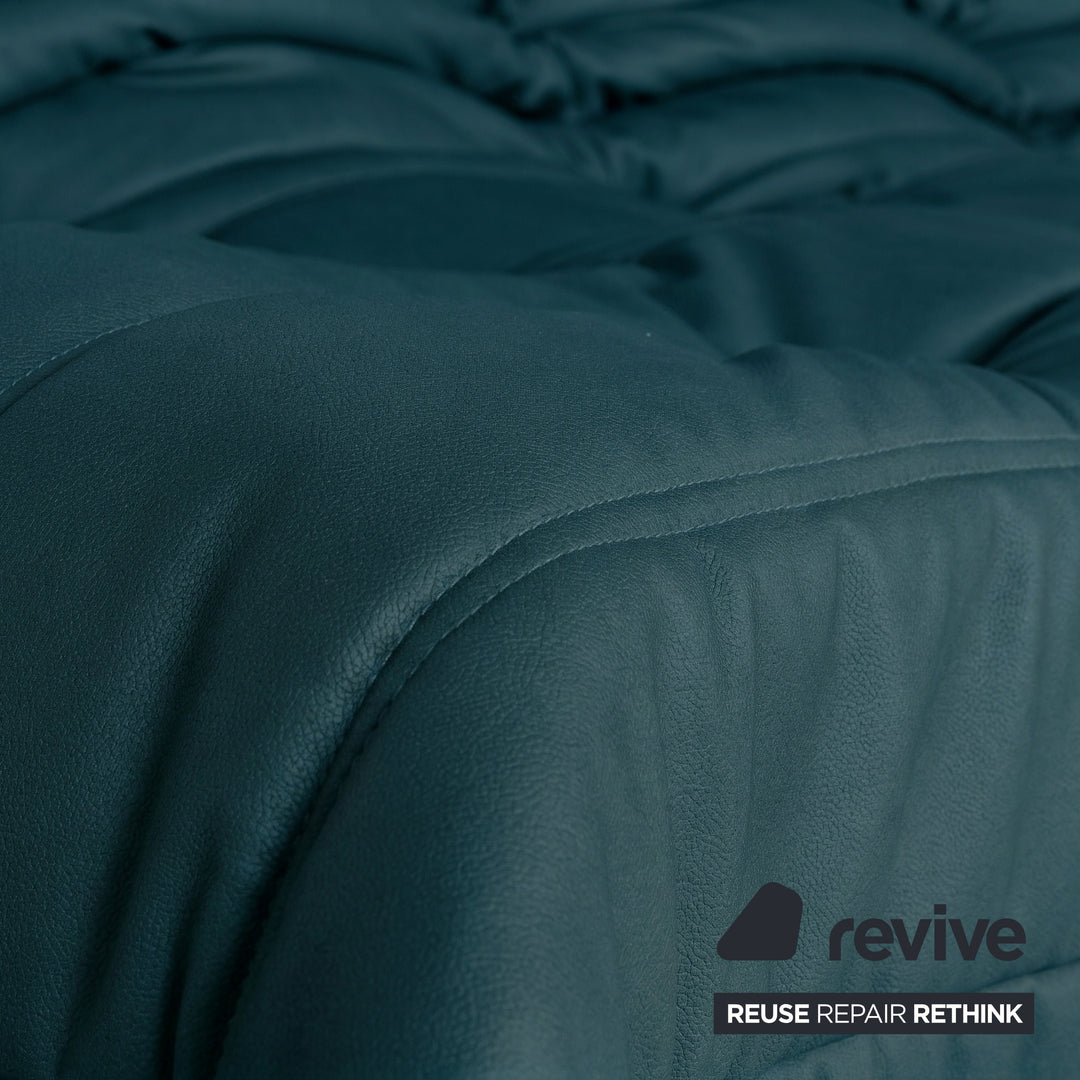 Ligne Roset Togo Dreisitzer Sofa Couch Stoff Blau Petrol Neubezug