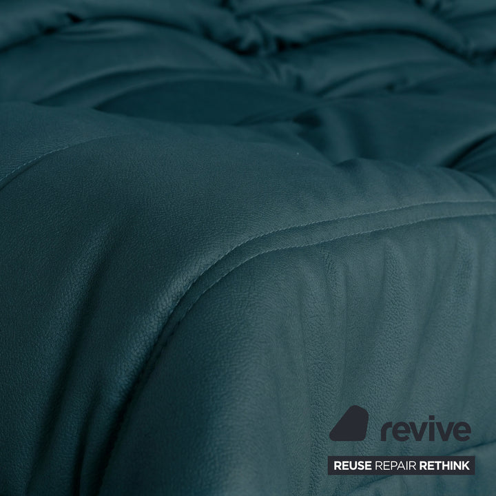 Ligne Roset Togo Dreisitzer Sofa Couch Stoff Blau Petrol Neubezug