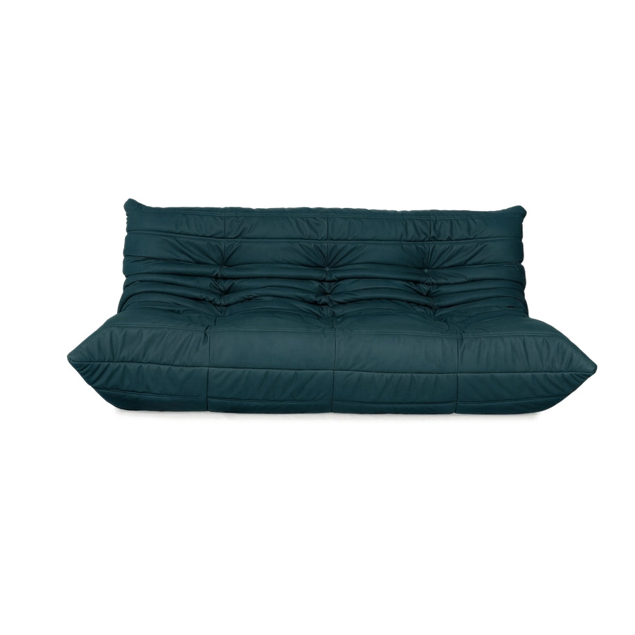 Ligne Roset Togo Dreisitzer Sofa Stoff Petrolblau Couch Neubezug MALOU 163