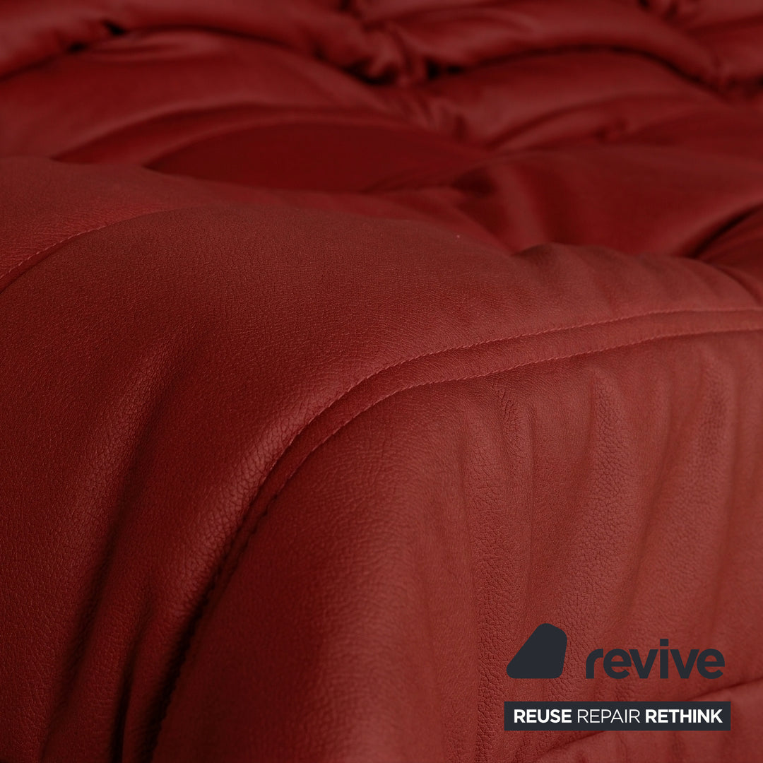 Ligne Roset Togo Dreisitzer Sofa Couch Stoff Rot Neubezug