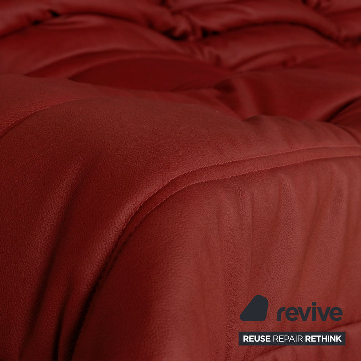 Ligne Roset Togo Dreisitzer Sofa Couch Stoff Rot Neubezug