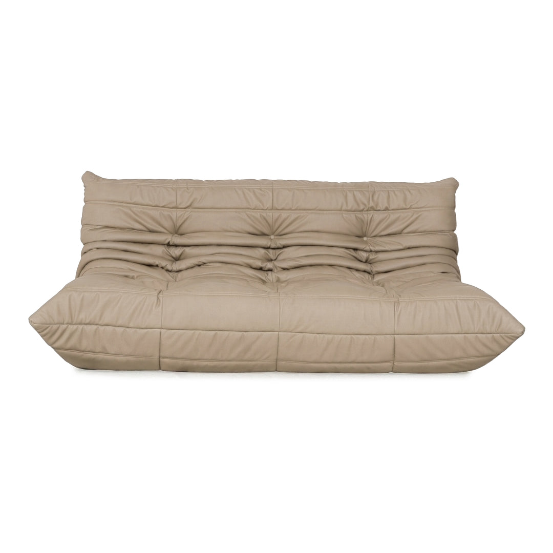 Ligne Roset Togo Dreisitzer Sofa Stoff Taupe Couch Neubezug