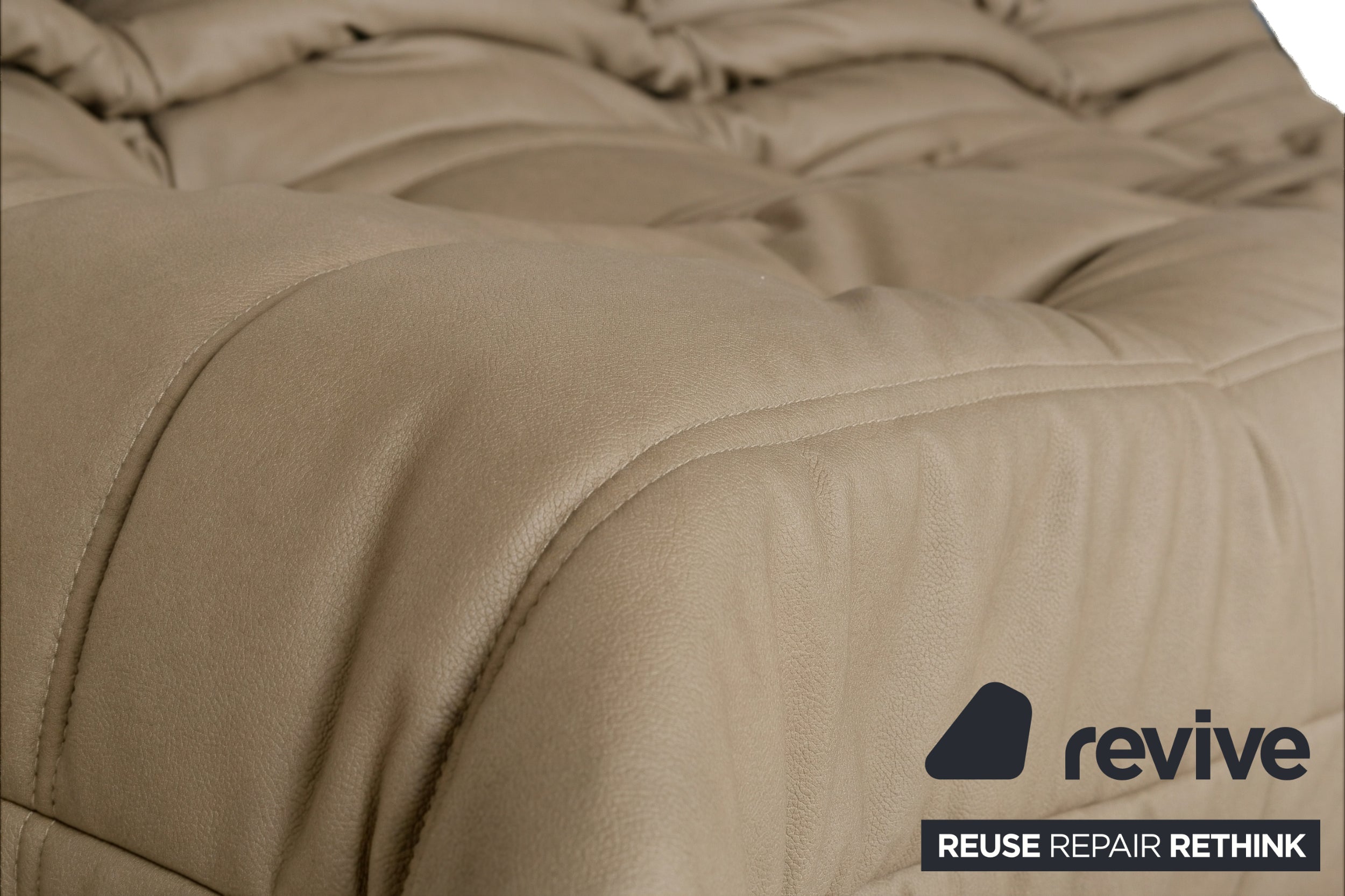 Ligne Roset Togo Dreisitzer Sofa Stoff Taupe Couch Neubezug