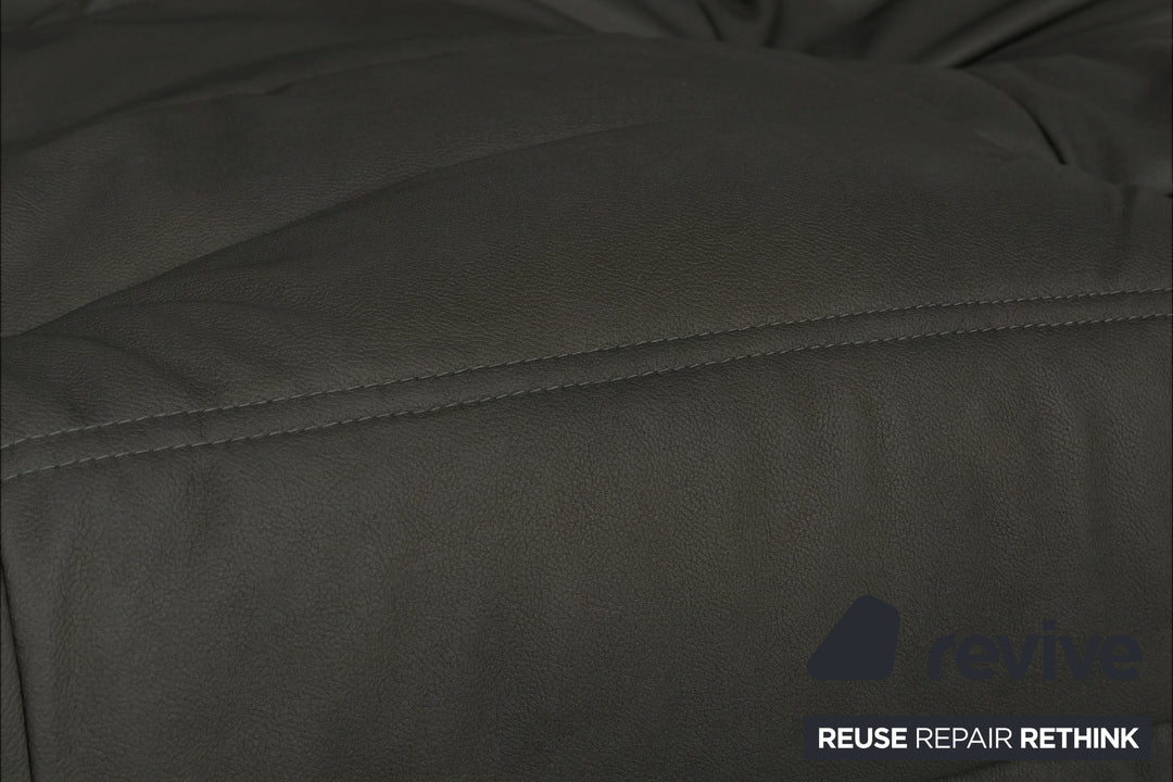 Ligne Roset Togo Dreisitzer veganes Leder Neubezug Anthrazit