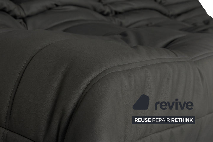 Ligne Roset Togo Dreisitzer veganes Leder Neubezug Anthrazit