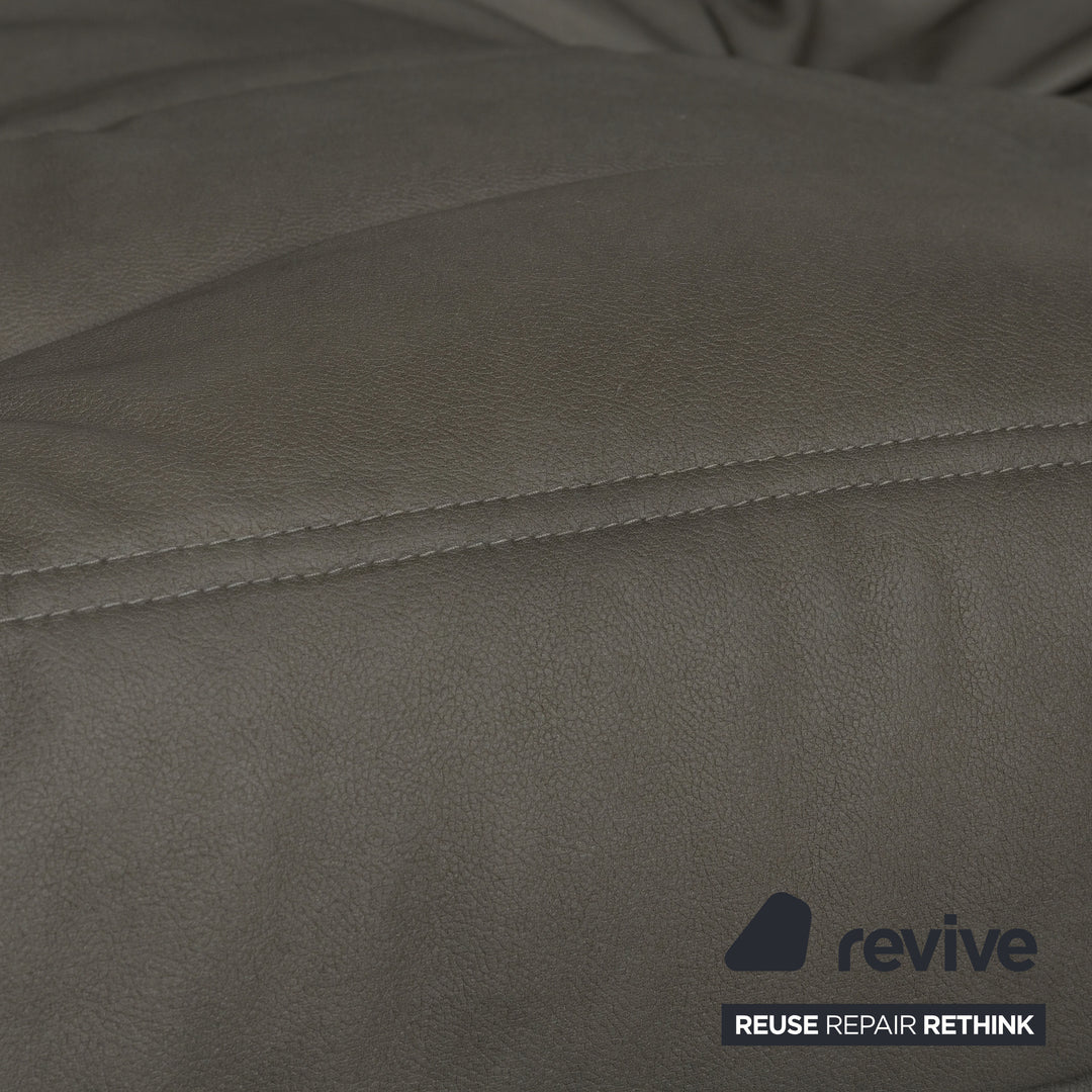 Ligne Roset Togo Dreisitzer veganes Leder Neubezug Grau
